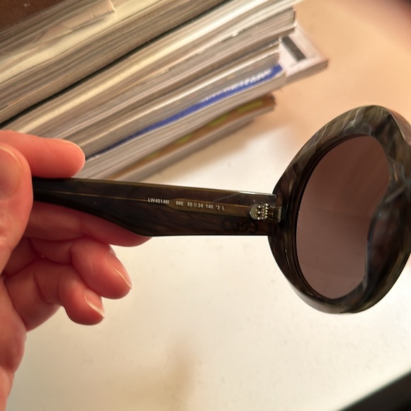 Loewe Round Anagram Sunglasses Dark Green - Picture 3 of 6